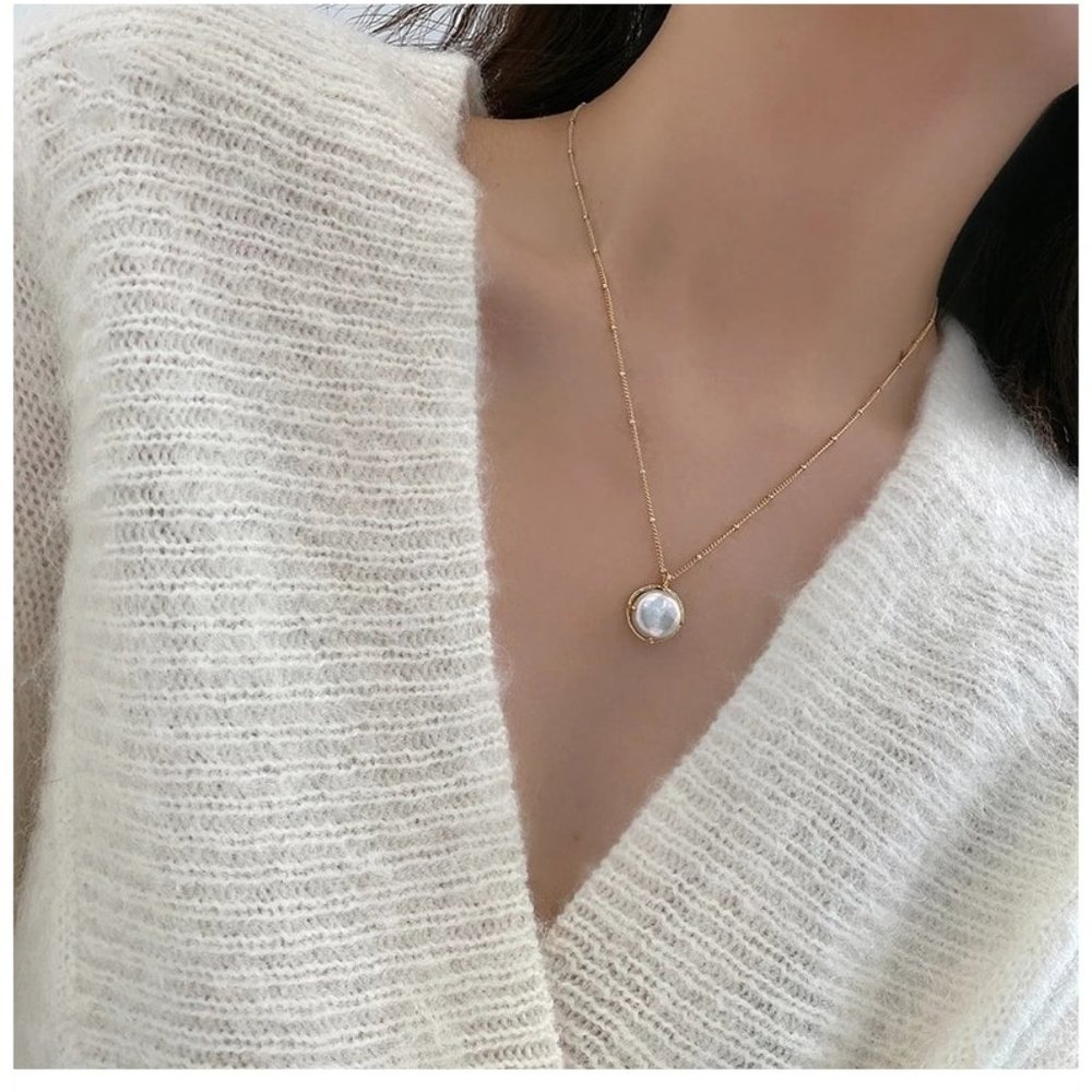 Korean fashion natural pearl pendant short necklace - Picture 4 of 10